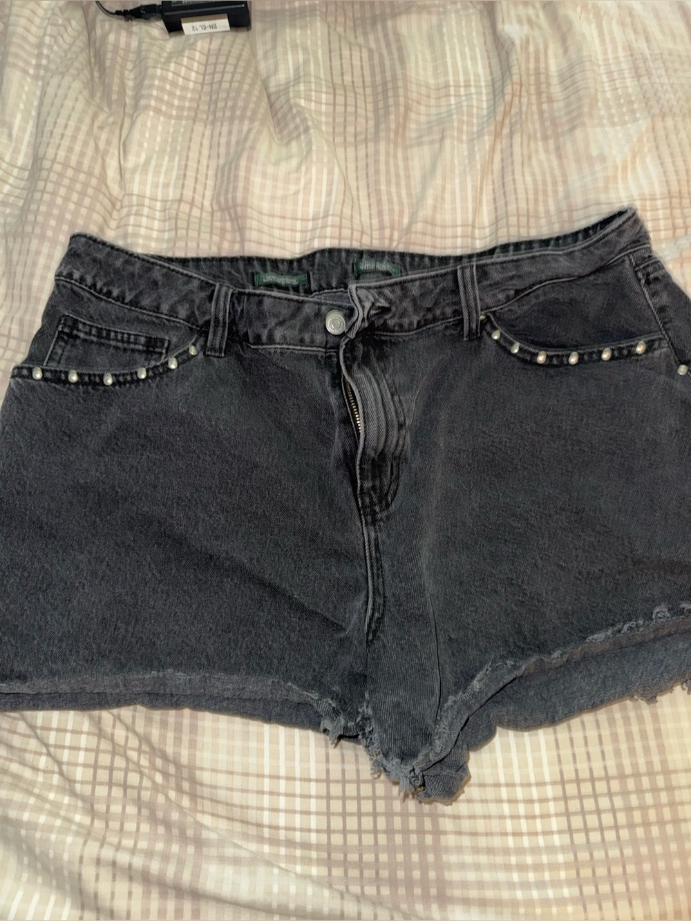 wild fable Black Studded Denim Shorts